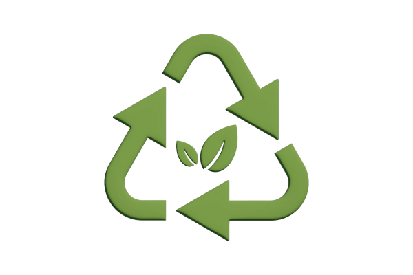 Eco-friendly green leaf recycling symbol